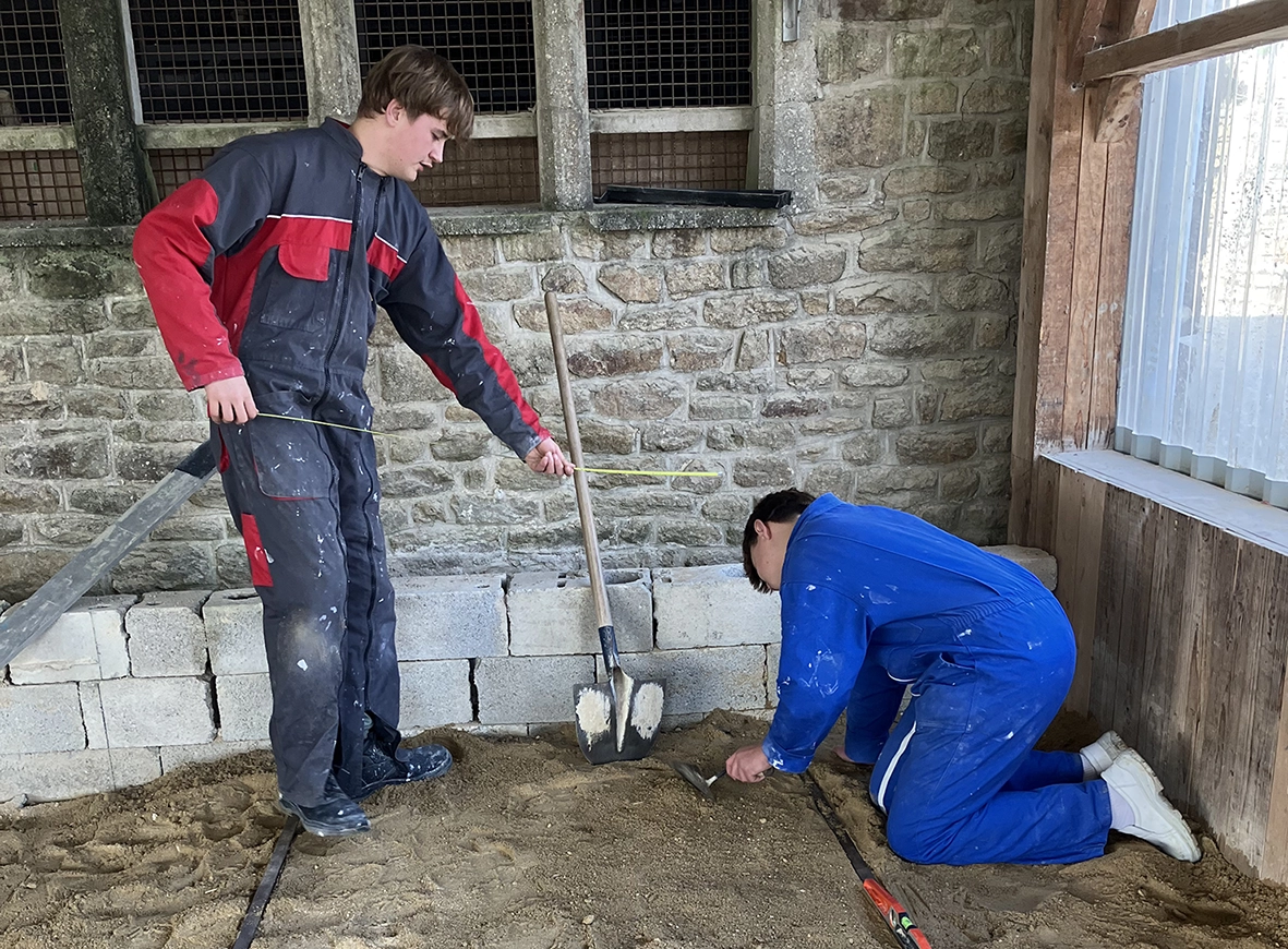 Élèves de SEGPA en atelier construction